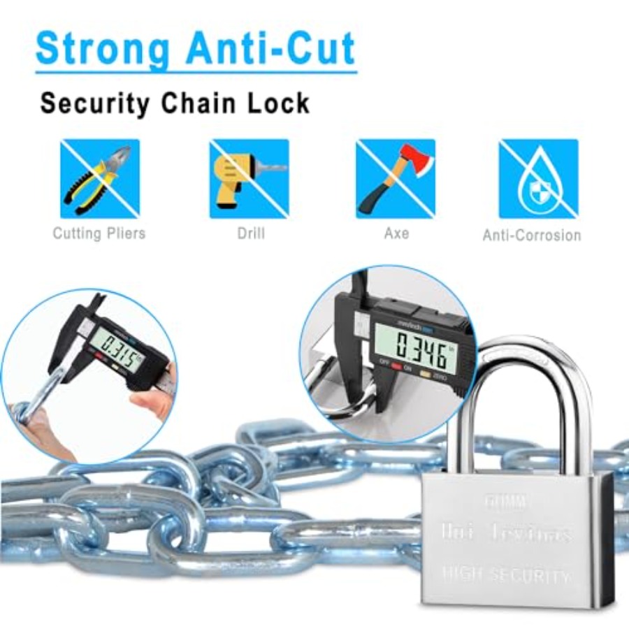 견고한 39인치 8mm 아연 도금 녹 방지 및 도난 방 - Bicycle Chain 리뷰 및 가격