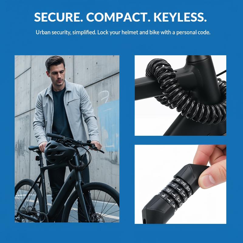 새로운 오토바이 자전거 도난 방지 체인 4자리 비밀번호 - Bicycle Chain 리뷰 및 가격