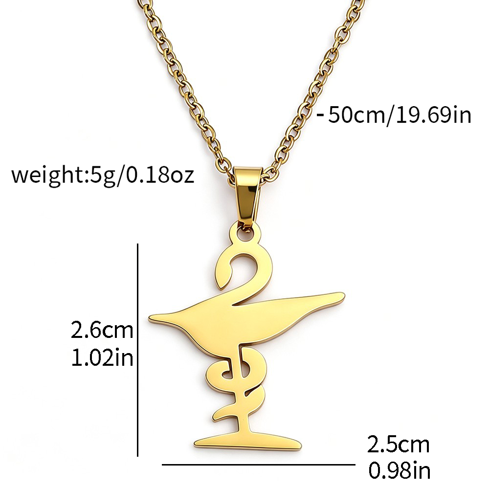 히게이아 볼 모양 목걸이, 약사의 상징인 뱀 지팡이 펜 - Steel Chain 리뷰 및 가격